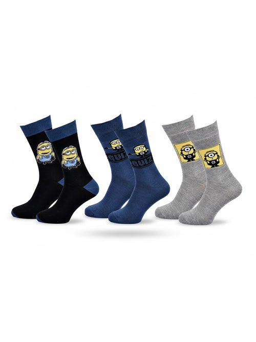 Minions - Chaussettes Homme Licence Pack de 3 - Kiabi