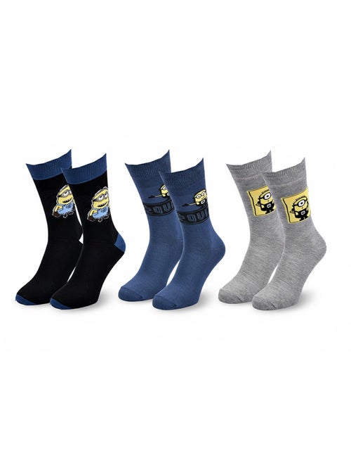 Minions - Chaussettes Homme Licence Pack de 3 - Kiabi