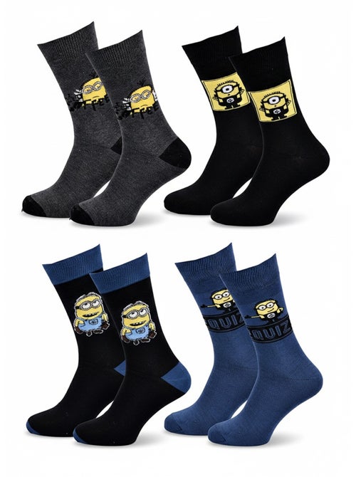 Minions - Chaussettes Homme Licence Pack de 4 - Kiabi