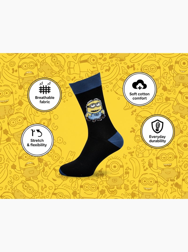 Minions - Chaussettes Homme Licence Pack de 4 Gris Bleu Noir - Kiabi