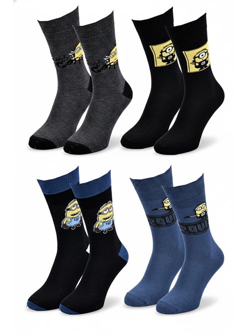 Minions - Chaussettes Homme Licence Pack de 4 - Kiabi