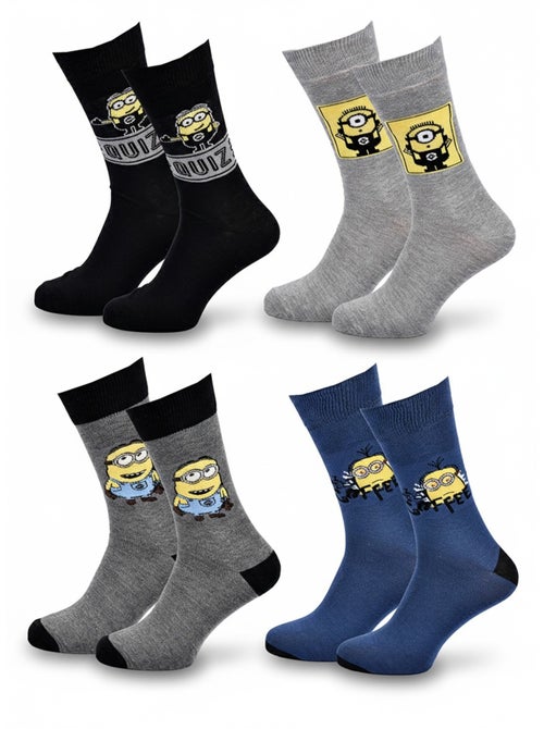 Minions - Chaussettes Homme Licence Pack de 4 - Kiabi