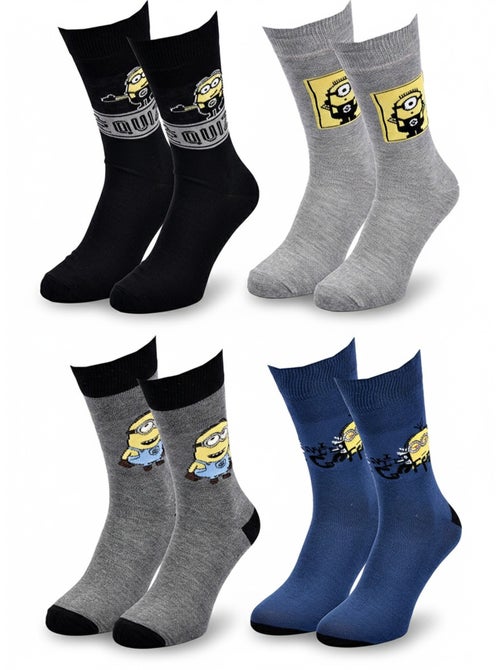 Minions - Chaussettes Homme Licence Pack de 4 - Kiabi