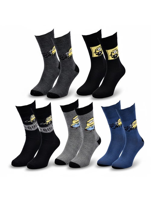 Minions - Chaussettes Homme Licence Pack de 5 - Kiabi