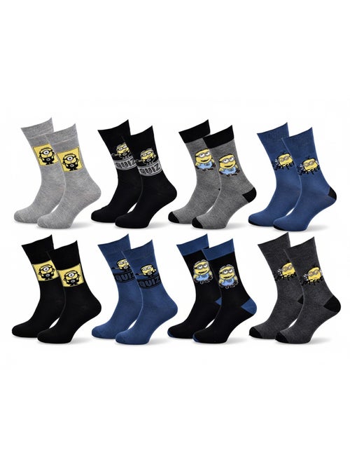 Minions - Chaussettes Homme Licence Pack de 8 - Kiabi