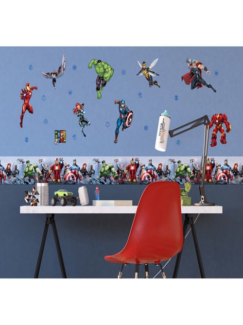Minis Stickers Marvel Avengers 8 personnages - 30 CM x 30 CM - Kiabi