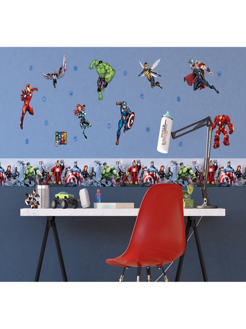 Minis Stickers Marvel Avengers 8 personnages - 30 CM x 30 CM Multicolore - Kiabi