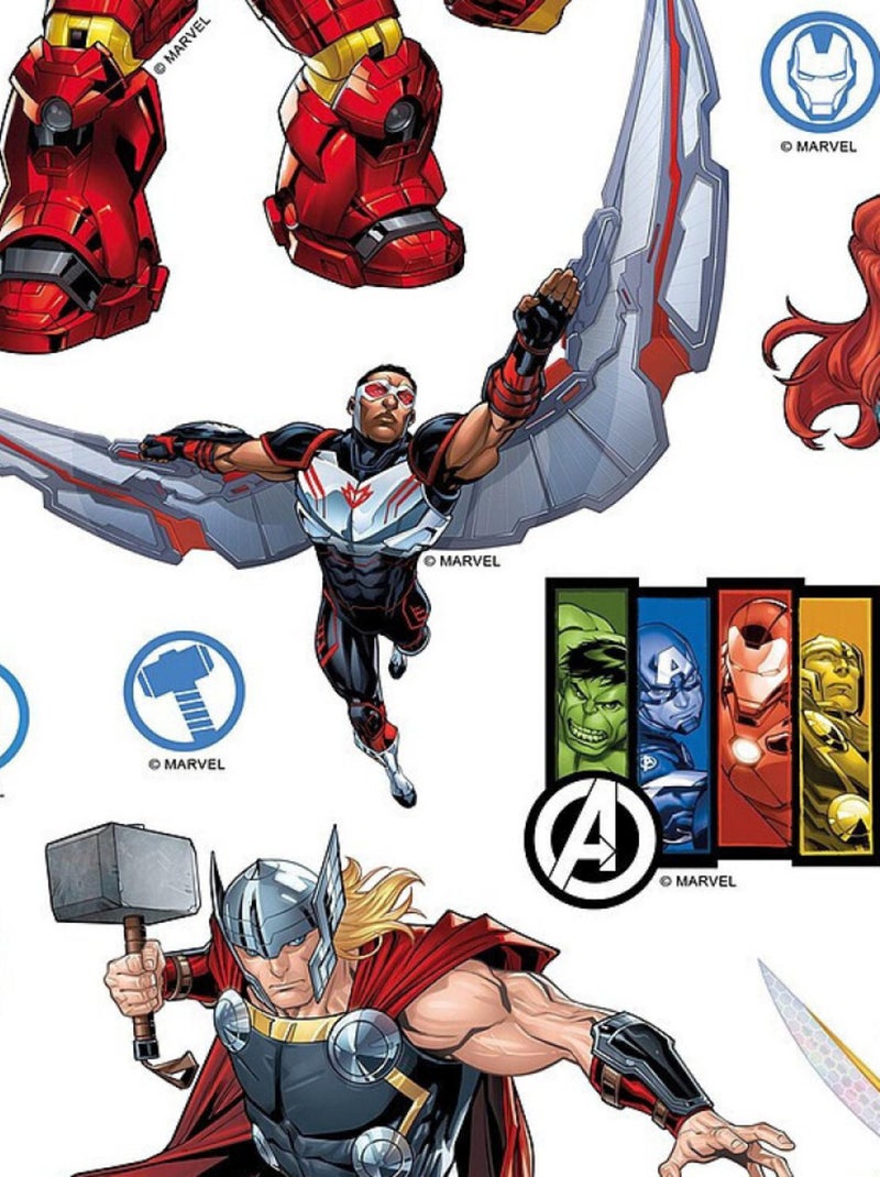 Minis Stickers Marvel Avengers 8 personnages - 30 CM x 30 CM Multicolore - Kiabi