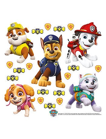 Minis Stickers Pat'Patrouille - modèle avec Marcus, Stella, Ruben, Chase et Everest - 30 CM x 30 CM