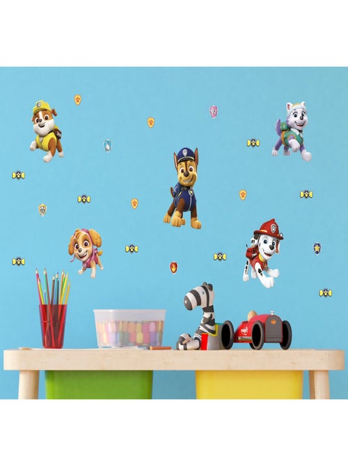 Minis Stickers Pat'Patrouille - modèle avec Marcus, Stella, Ruben, Chase et Everest - 30 CM x 30 CM - Kiabi