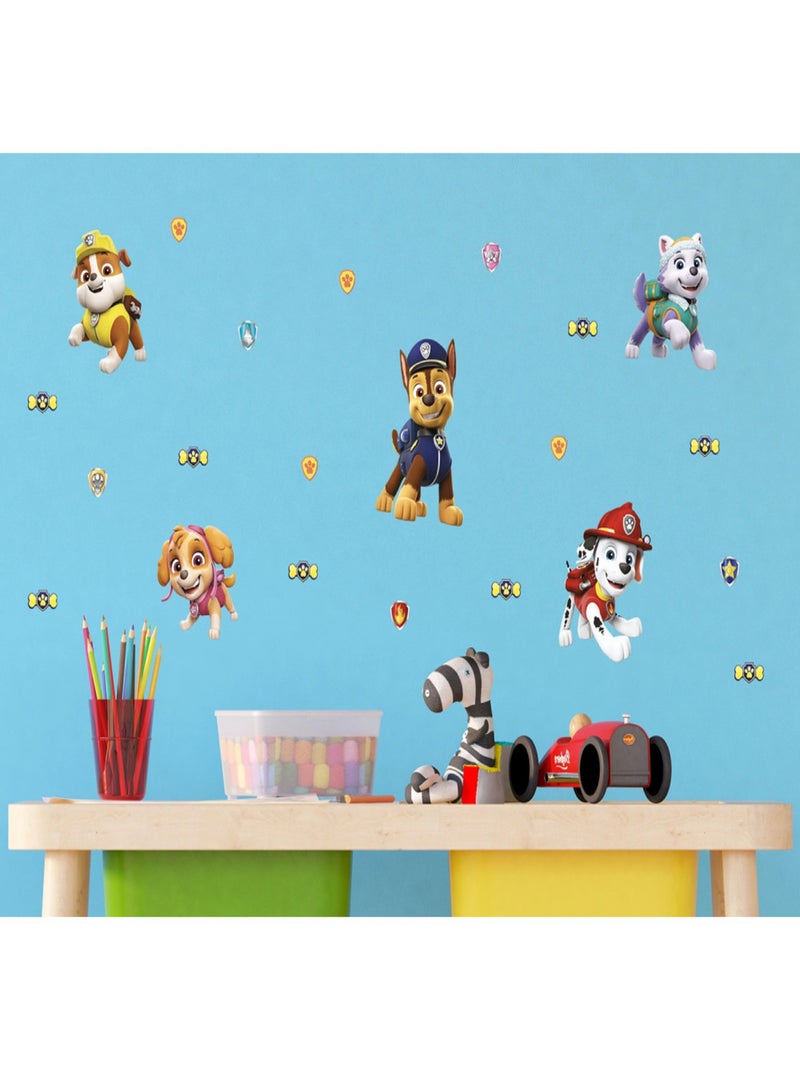 Minis Stickers Pat'Patrouille - modèle avec Marcus, Stella, Ruben, Chase et Everest - 30 CM x 30 CM Multicolore - Kiabi