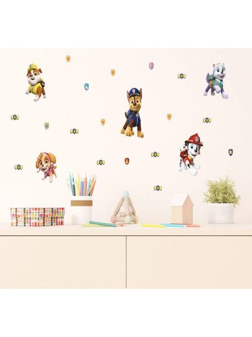 Minis Stickers Pat'Patrouille - modèle avec Marcus, Stella, Ruben, Chase et Everest - 30 CM x 30 CM - Kiabi