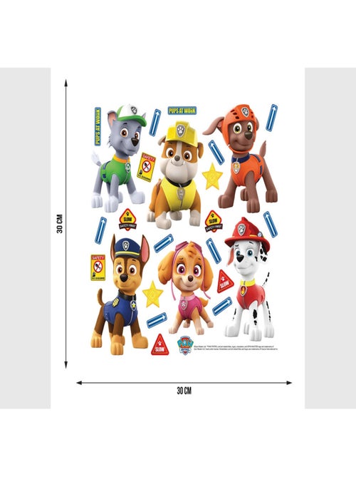 Minis Stickers Pat'Patrouille - modèle l'équipe Pat'Patrouille - 30 CM x 30 CM - Kiabi