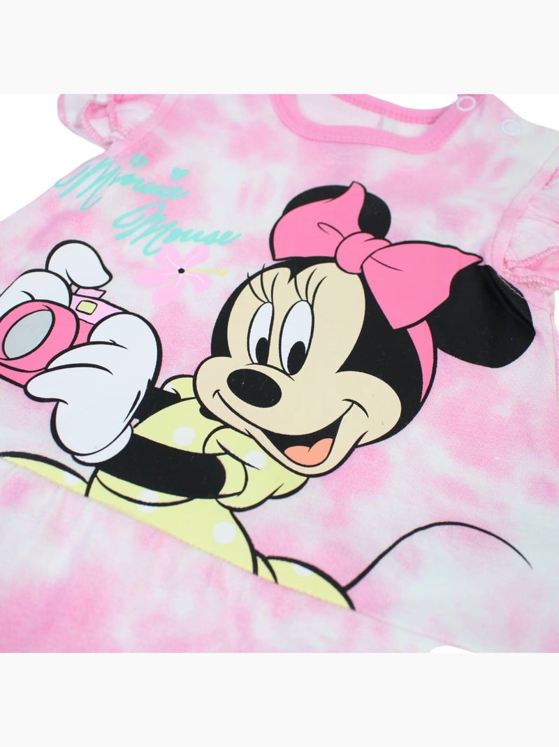 Minnie - Ensemble bébé fille 2 pièces t-shirt à volants et short imprimé personnage rose Rose - Kiabi