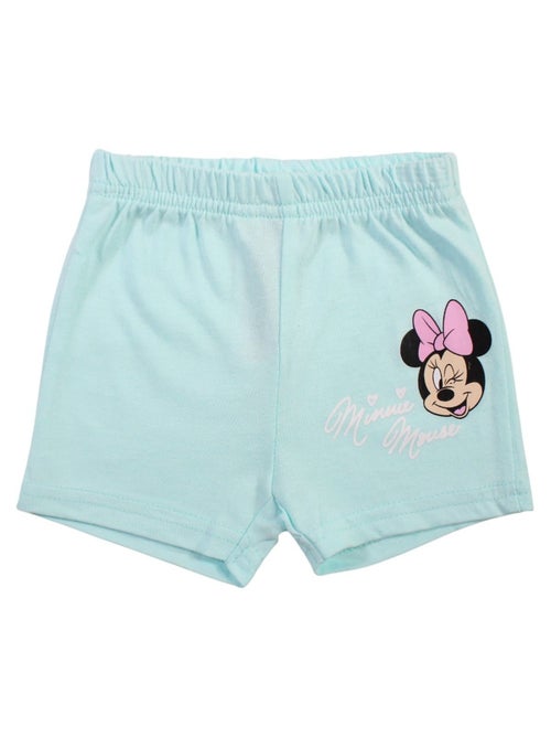 Minnie - Ensemble bébé fille t-shirt rayé et short bleu motif personnage - Kiabi