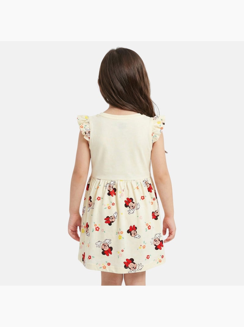 Minnie - Robe à motifs avec personnage Orange - Kiabi