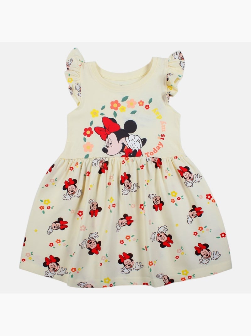 Minnie - robe à motifs sans manches, col rond, volants Orange - Kiabi