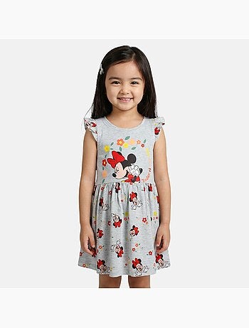 Minnie - robe sans manches à motifs, col rond et finitions volantées