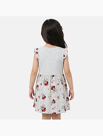 Minnie - robe sans manches à motifs, col rond et finitions volantées