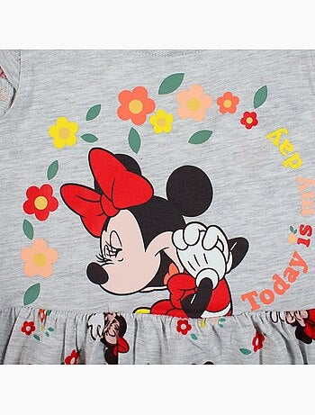 Minnie - robe sans manches à motifs, col rond et finitions volantées