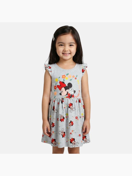 Minnie - robe sans manches à motifs, col rond et finitions volantées - Kiabi Minnie - robe sans manches à motifs, col rond et finitions volantées - Kiabi