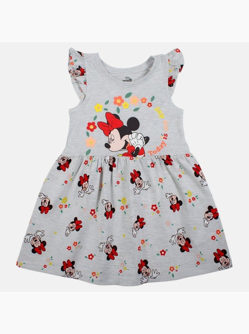 Minnie - robe sans manches à motifs, col rond et finitions volantées - Kiabi Minnie - robe sans manches à motifs, col rond et finitions volantées - Kiabi