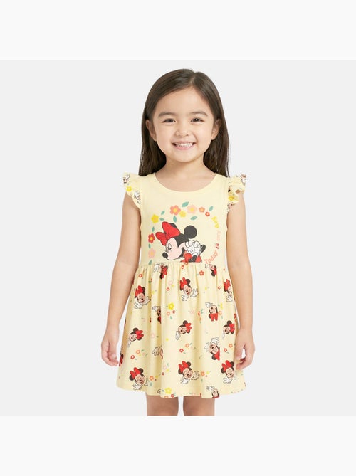 Minnie - robe sans manches à motifs, col rond et finitions volantées - Kiabi Minnie - robe sans manches à motifs, col rond et finitions volantées - Kiabi
