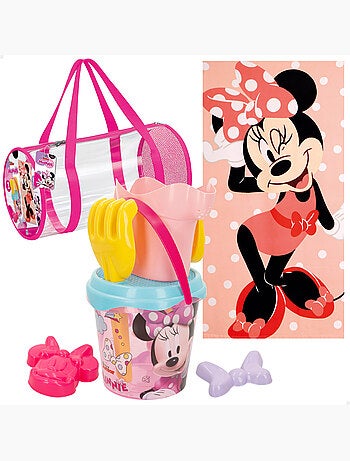 Minnie ensemble seau de plage avec accessoires serviette et sac