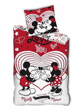 Minnie Mickey love - Parure de Lit Enfant - Housse de Couette