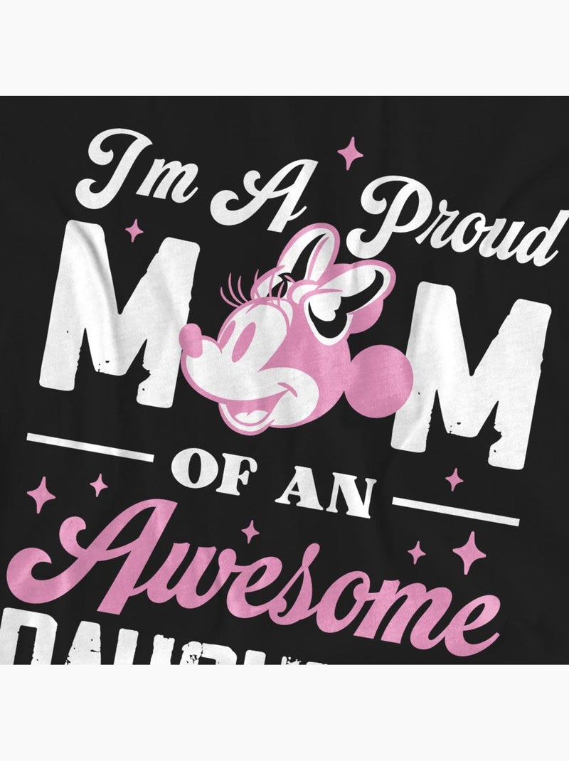 Minnie Mouse - T-shirt PROUD MOM, AWESOME DAUGHTER Noir - Kiabi