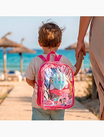 Minnie seau de plage avec accessoires sac à dos et poncho