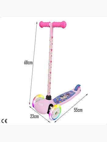 Minnie trottinette 3 roues 55x23x68 cm max. 20 kg avec lumières et freins