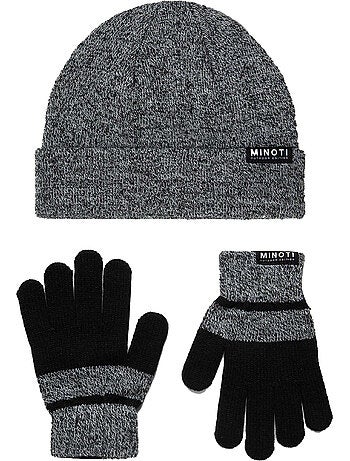 Minoti - Ensemble bonnet et gants motif/style badge
