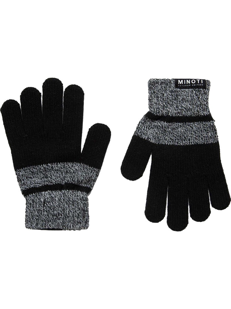 Minoti - Ensemble bonnet et gants motif/style badge Gris Noir - Kiabi