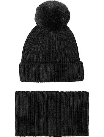 Minoti - Ensemble bonnet et snood motif/style Tricoté