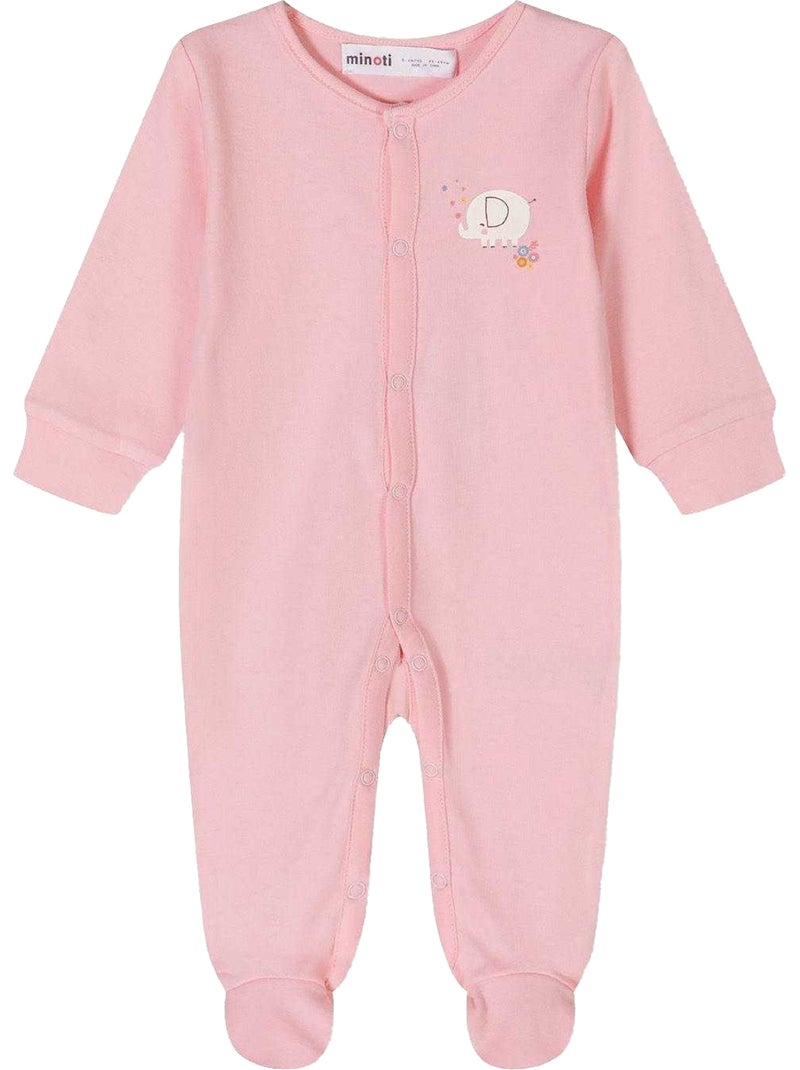 Minoti - Ensemble Grenouillères manches longues motif/style imprimé Rose poudré - Kiabi