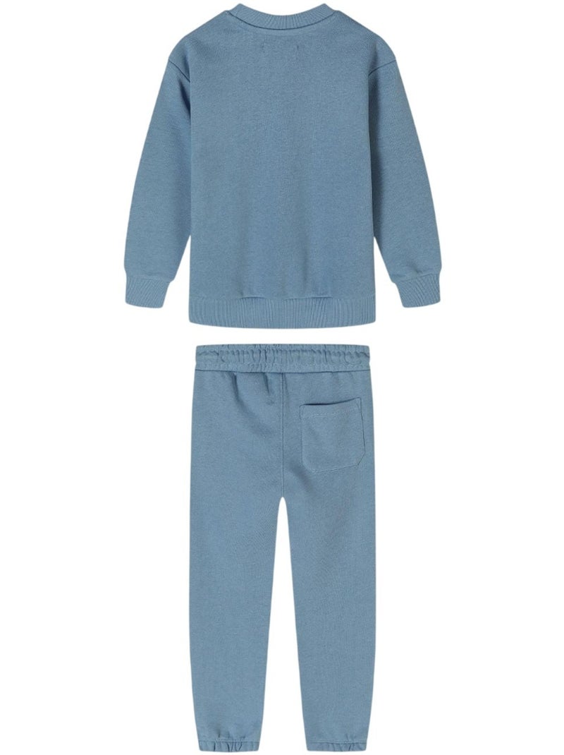 Minoti - Ensemble Sweat et pantalon de jogging motif/style texte Bleu clair - Kiabi