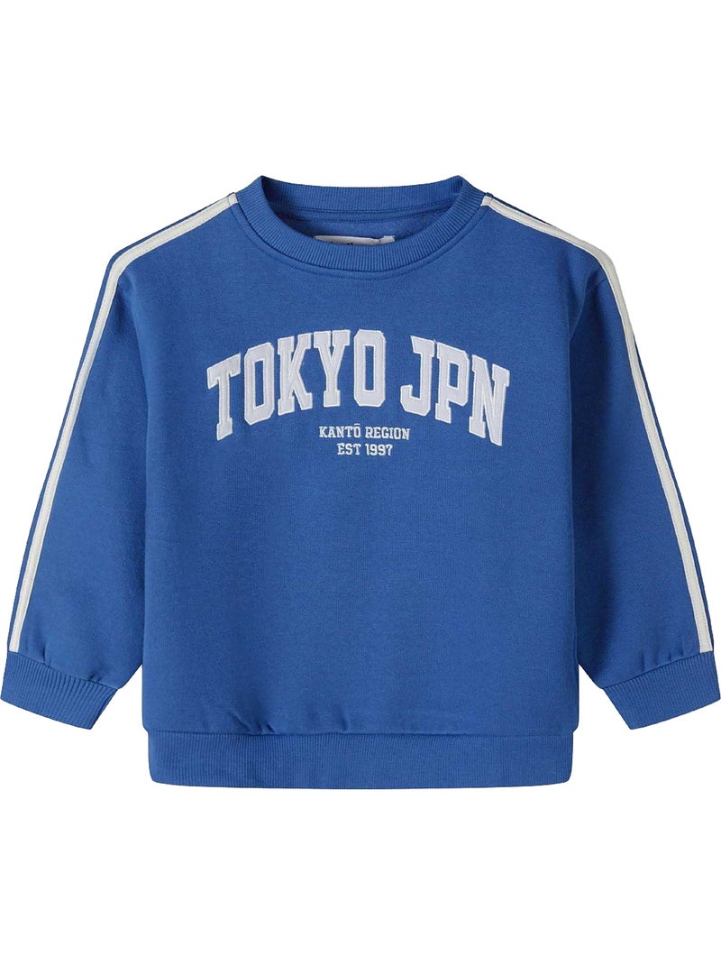 Minoti - Ensemble Sweat et pantalon de jogging motif/style texte Bleu - Kiabi
