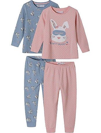 Minoti - Ensembles de pyjamas longs manches longues motif/style Lapin - Bébé fille