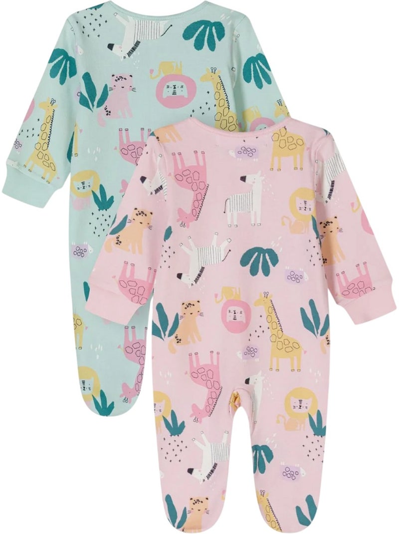 Minoti - Grenouillères manches longues motif/style animaux - Bébé fille Menthe - Kiabi
