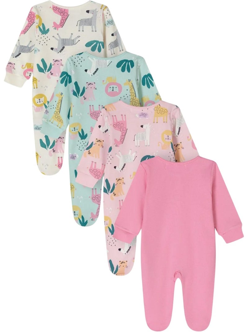 Minoti - Grenouillères manches longues motif/style animaux - Bébé fille Violet - Kiabi