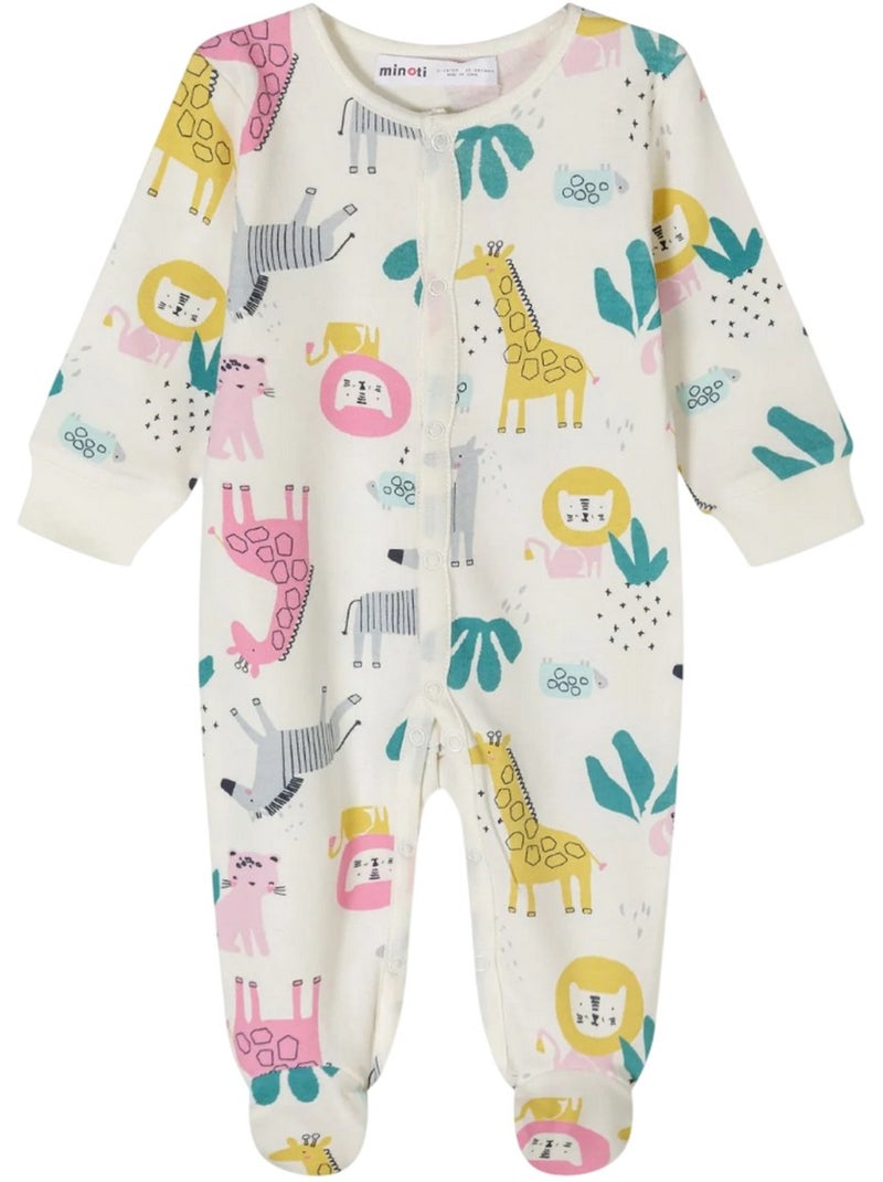 Minoti - Grenouillères manches longues motif/style animaux - Bébé fille Violet - Kiabi
