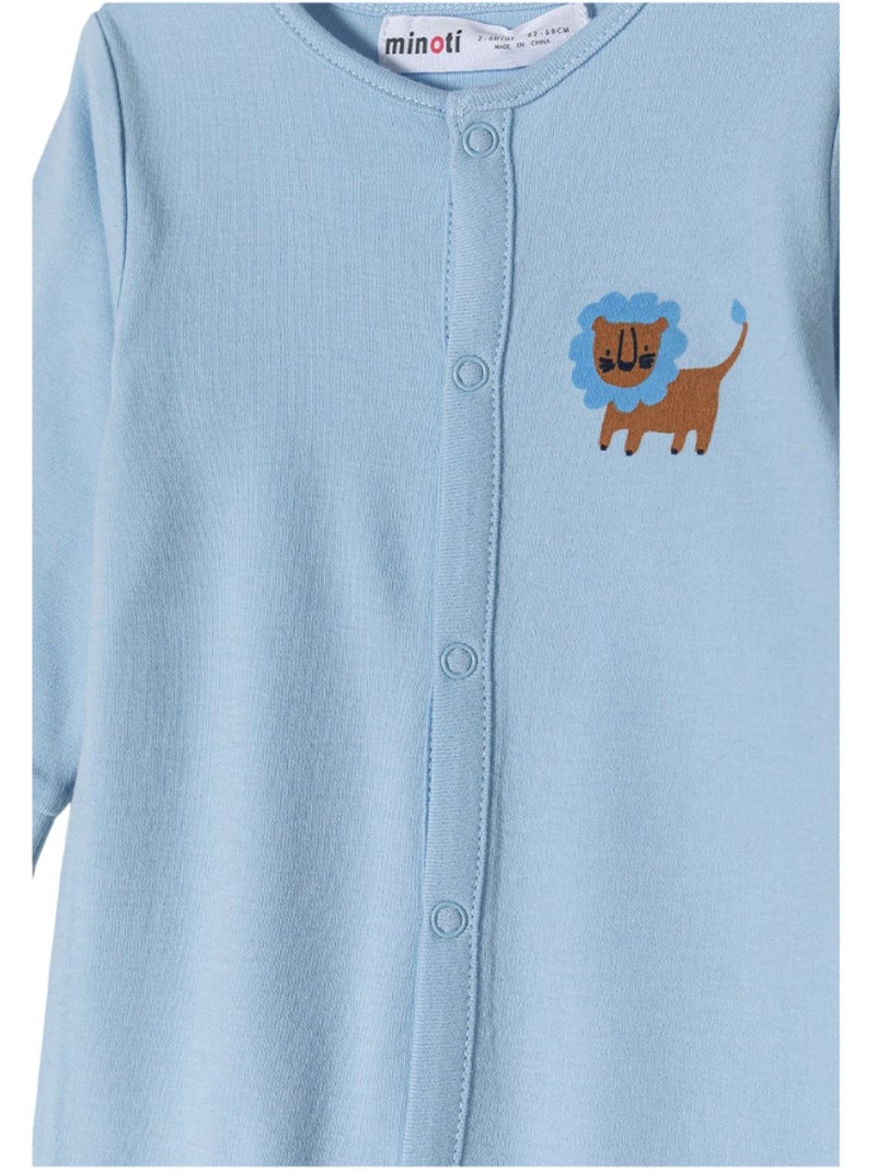 Minoti - Grenouillères manches longues motif/style animaux - Bébé garçon Bleu - Kiabi
