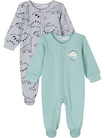 Minoti - Grenouillères manches longues motif/style dinosaures - Bébé garçon