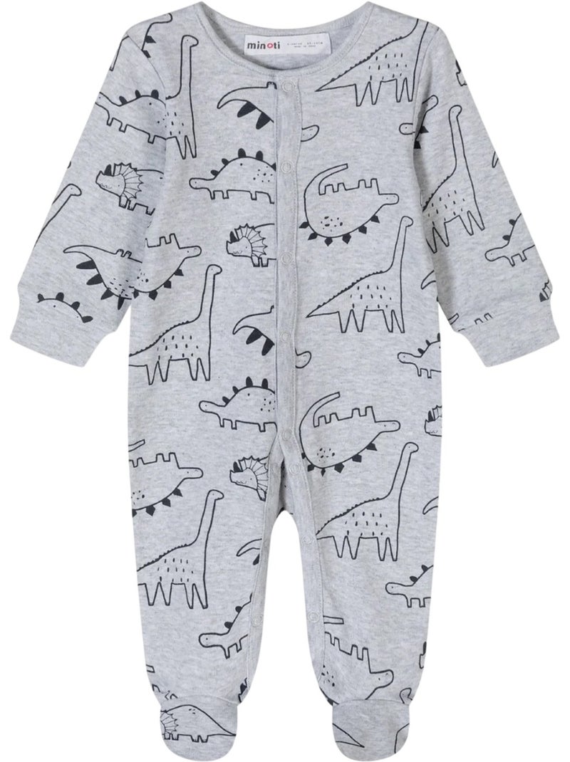 Minoti - Grenouillères manches longues motif/style dinosaures - Bébé garçon Grège - Kiabi