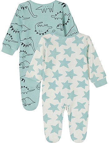 Minoti - Grenouillères manches longues motif/style dinosaures et étoiles - Bébé garçon