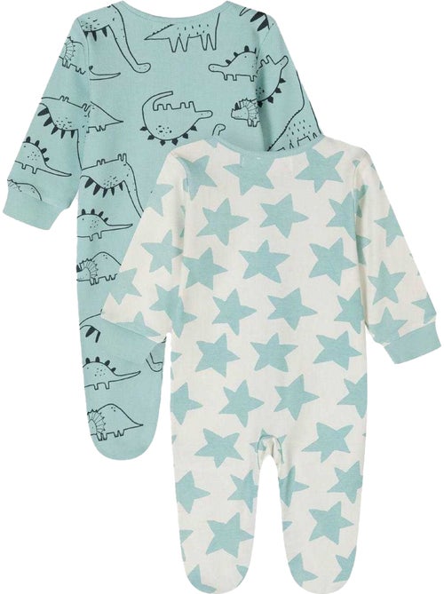Minoti - Grenouillères manches longues motif/style dinosaures et étoiles - Bébé garçon - Kiabi