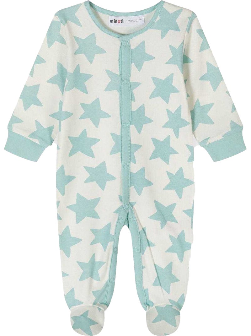 Minoti - Grenouillères manches longues motif/style dinosaures et étoiles - Bébé garçon Bleu - Kiabi