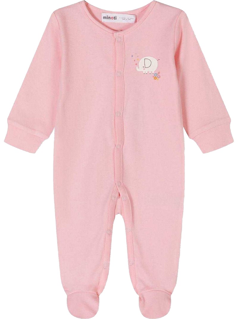 Minoti - Grenouillères manches longues motif/style fleurs - Bébé fille Rose clair - Kiabi