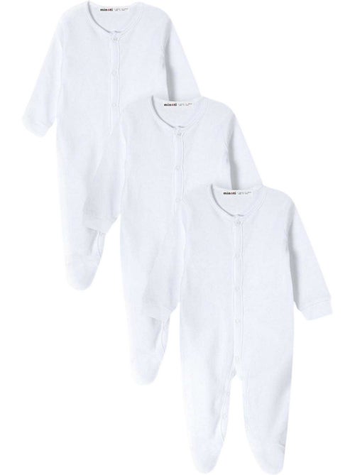 Minoti - Grenouillères manches longues raglan motif/style uni - Bébé - Kiabi
